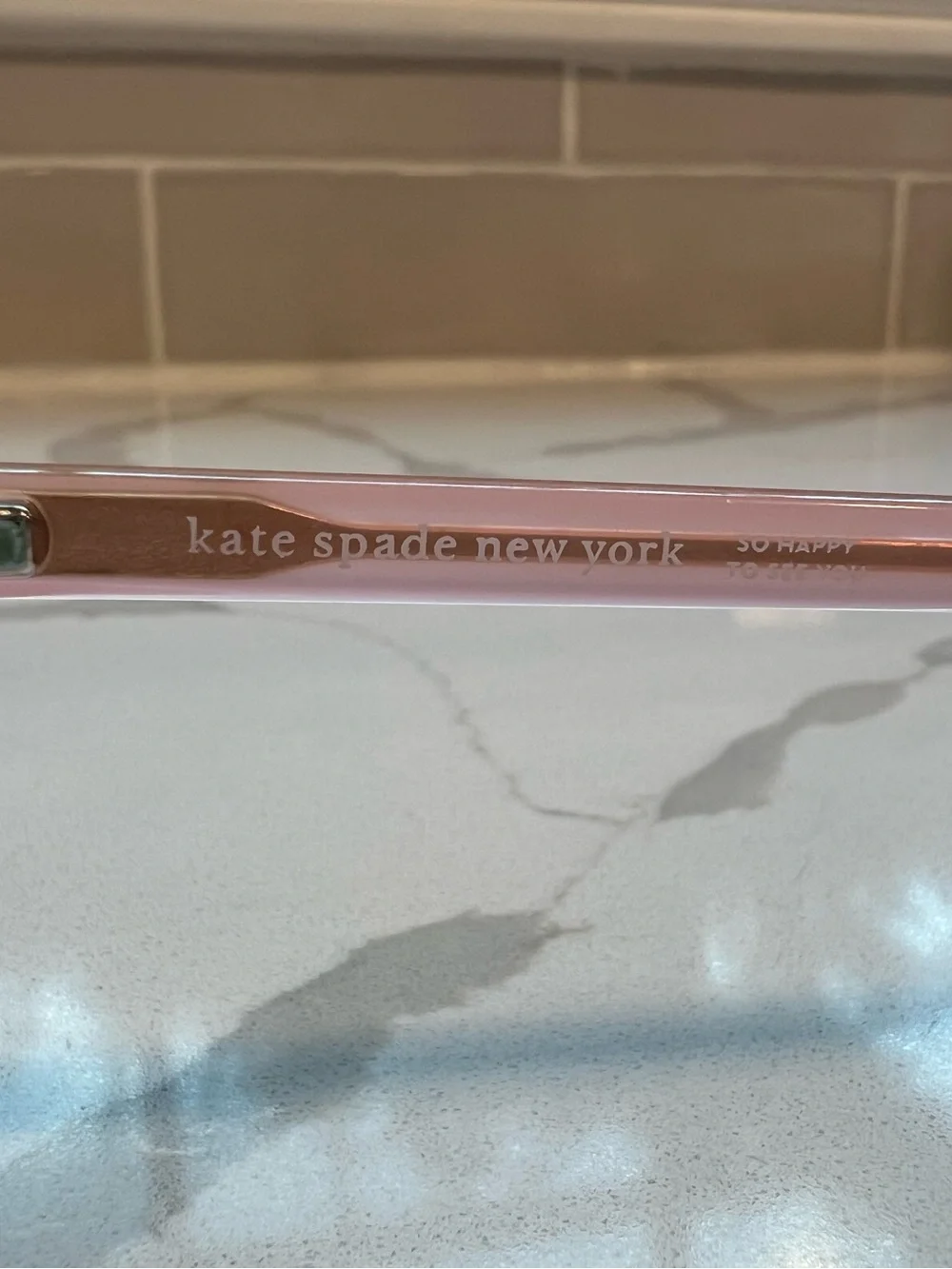 Kate Spade Adelina Black/Pink/Rose Gold Semi-Rim Cat-Eye Glasses w/ case